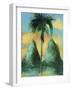 Twin peaks , St Lucia, 2020 (oil on card)-Andrew Hewkin-Framed Giclee Print