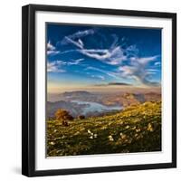 Twin Peaks, Tagus Algarin and Sima de Las Grajas by Reservoir Zahara-El Gastor, Andalucia, Spain-Giles Bracher-Framed Photographic Print