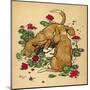 Twin Puppies, Snip and Snap, Bury a Bone under the Geranium Bed and Generally Make a Mess-null-Mounted Art Print