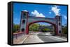 Twin Stone Arches in the Spanish Bridge, Umatac, Guam, Us Territory, Central Pacific, Pacific-Michael Runkel-Framed Stretched Canvas