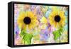 Twin Sunflowers A1-Ata Alishahi-Framed Stretched Canvas