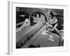 Twin Teenage Girls Reading and Writing Letters in Their Room-Fritz Goro-Framed Photographic Print