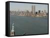 Twin Towers and Liberty 1990-Marty Lederhandler-Framed Stretched Canvas