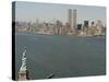 Twin Towers and Liberty 1990-Marty Lederhandler-Stretched Canvas