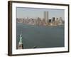 Twin Towers and Liberty 1990-Marty Lederhandler-Framed Photographic Print