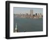 Twin Towers and Liberty 1990-Marty Lederhandler-Framed Photographic Print