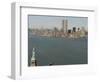 Twin Towers and Liberty 1990-Marty Lederhandler-Framed Photographic Print