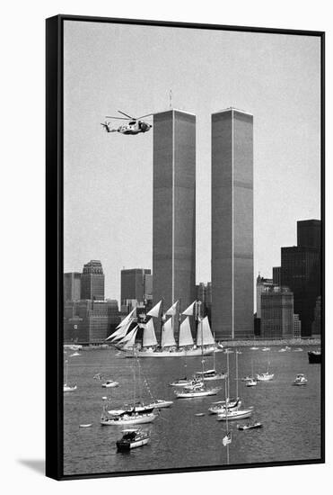 Twin Towers and Spanish Schooner-null-Framed Stretched Canvas