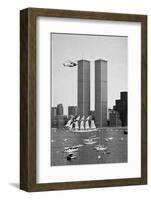 Twin Towers and Spanish Schooner-null-Framed Photographic Print