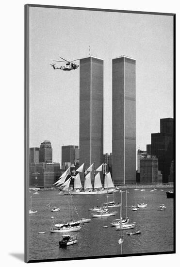 Twin Towers and Spanish Schooner-null-Mounted Photographic Print