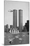 Twin Towers and Spanish Schooner-null-Mounted Photographic Print