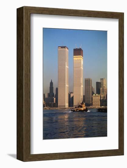 Twin Towers during Construction-null-Framed Photographic Print