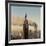 Twin Towers of the World Trade Center Burn Behind the Empire State Buildiing, September 11, 2001-null-Framed Photographic Print