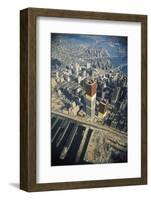 Twin Towers under Construction-null-Framed Photographic Print