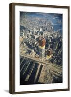 Twin Towers under Construction-null-Framed Photographic Print