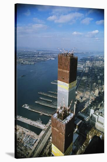 Twin Towers under Construction-null-Stretched Canvas