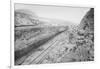 Twin Tracks Loaded With Earth Removed From Panama Canal Bed-null-Framed Art Print