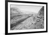 Twin Tracks Loaded With Earth Removed From Panama Canal Bed-null-Framed Premium Giclee Print