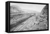 Twin Tracks Loaded With Earth Removed From Panama Canal Bed-null-Framed Stretched Canvas