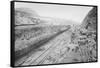 Twin Tracks Loaded With Earth Removed From Panama Canal Bed-null-Framed Stretched Canvas