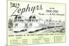 Twin Zephyrs, Trains in Midwest-null-Mounted Premium Giclee Print