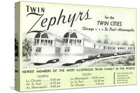 Twin Zephyrs, Trains in Midwest-null-Stretched Canvas