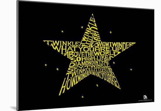 Twinkle Little Star Text Poster-null-Mounted Poster