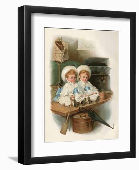 Twins and Luggage-null-Framed Art Print