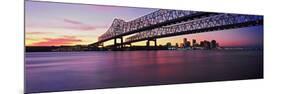 Twins Bridge over a River, Crescent City Connection Bridge, River Mississippi, New Orleans-null-Mounted Photographic Print