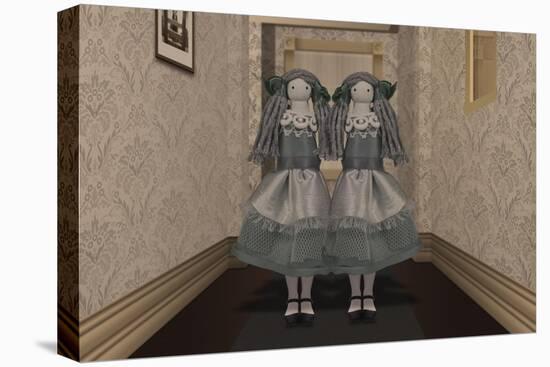 Twins in the Hallway-Carrie Webster-Stretched Canvas