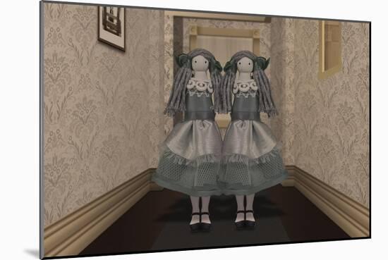 Twins in the Hallway-Carrie Webster-Mounted Giclee Print