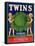 Twins Lettuce Label - Watsonville, CA-Lantern Press-Framed Stretched Canvas