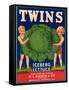 Twins Lettuce Label - Watsonville, CA-Lantern Press-Framed Stretched Canvas