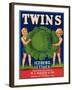 Twins Lettuce Label - Watsonville, CA-Lantern Press-Framed Art Print