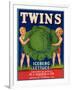 Twins Lettuce Label - Watsonville, CA-Lantern Press-Framed Art Print