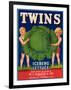 Twins Lettuce Label - Watsonville, CA-Lantern Press-Framed Art Print