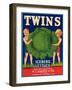 Twins Lettuce Label - Watsonville, CA-Lantern Press-Framed Art Print