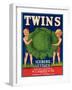 Twins Lettuce Label - Watsonville, CA-Lantern Press-Framed Art Print