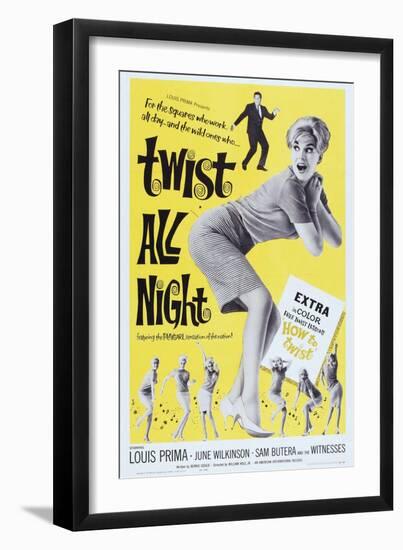 Twist All Night, (Aka the Continental Twist), from Top: Louis Prima, June Wilkinson, 1961-null-Framed Art Print