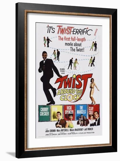 Twist around the Clock-null-Framed Art Print