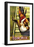 TWISTED TRAILS, Tom Mix on poster art, 1916-null-Framed Art Print