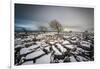 Twistleton Scar End in Snow, Ingleton, Yorkshire Dales, Yorkshire, England, United Kingdom, Europe-Bill Ward-Framed Photographic Print