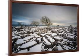 Twistleton Scar End in Snow, Ingleton, Yorkshire Dales, Yorkshire, England, United Kingdom, Europe-Bill Ward-Framed Photographic Print