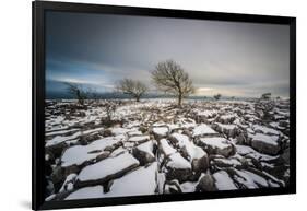 Twistleton Scar End in Snow, Ingleton, Yorkshire Dales, Yorkshire, England, United Kingdom, Europe-Bill Ward-Framed Photographic Print