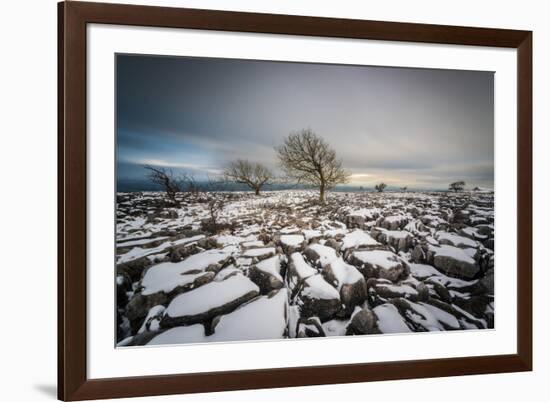 Twistleton Scar End in Snow, Ingleton, Yorkshire Dales, Yorkshire, England, United Kingdom, Europe-Bill Ward-Framed Photographic Print