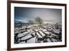 Twistleton Scar End in Snow, Ingleton, Yorkshire Dales, Yorkshire, England, United Kingdom, Europe-Bill Ward-Framed Photographic Print