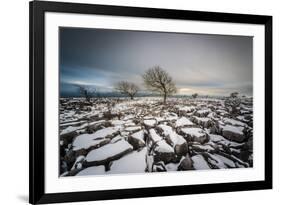 Twistleton Scar End in Snow, Ingleton, Yorkshire Dales, Yorkshire, England, United Kingdom, Europe-Bill Ward-Framed Photographic Print