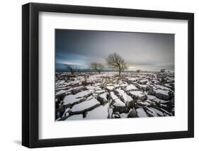 Twistleton Scar End in Snow, Ingleton, Yorkshire Dales, Yorkshire, England, United Kingdom, Europe-Bill Ward-Framed Photographic Print