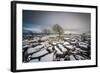 Twistleton Scar End in Snow, Ingleton, Yorkshire Dales, Yorkshire, England, United Kingdom, Europe-Bill Ward-Framed Photographic Print