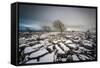 Twistleton Scar End in Snow, Ingleton, Yorkshire Dales, Yorkshire, England, United Kingdom, Europe-Bill Ward-Framed Stretched Canvas